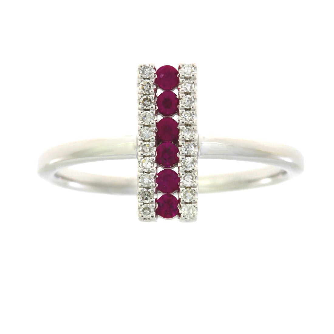 Genuine .30ct Ruby Diamond Ring 14KT White Gold by Bids.com