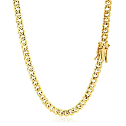 4.5mm 14k Yellow Gold Semi Solid Miami Cuban Chain by Bids.com