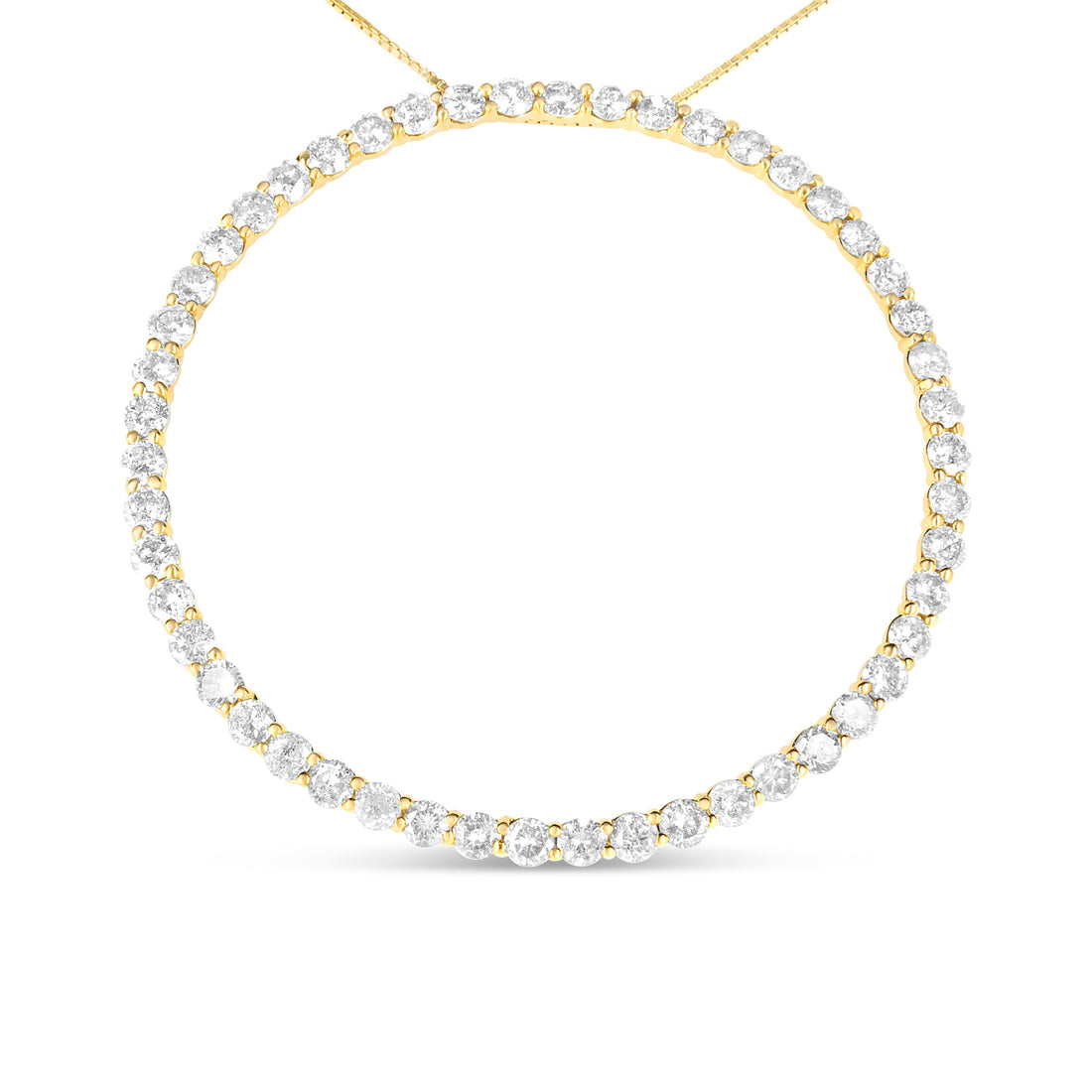 10K Yellow Gold Plated .925 Sterling Silver 4 Cttw Diamond Circle Hoop 18" Pendant Necklace (J-K Color, I1-I2 Clarity) by Bids.com