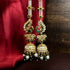 Joban Fashion Manya Royal Jhumka Earrings With Sahara/Earchains - Green