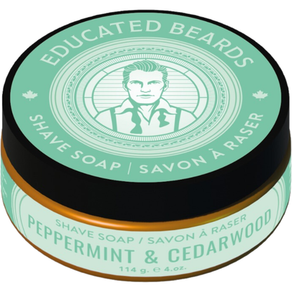 Educated Beards Peppermint &amp; Cedarwood Shave Soap 4 oz by Pasteur Pharmacy