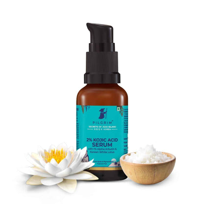 Pilgrim 2% Kojic Acid Serum Arbutin &amp; Korean White Lotus For Acne &amp; Darks spots