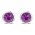 .925 Sterling Silver 6MM Bezel Set Created Purple Amethyst Solitaire Stud Earrings by Bids.com