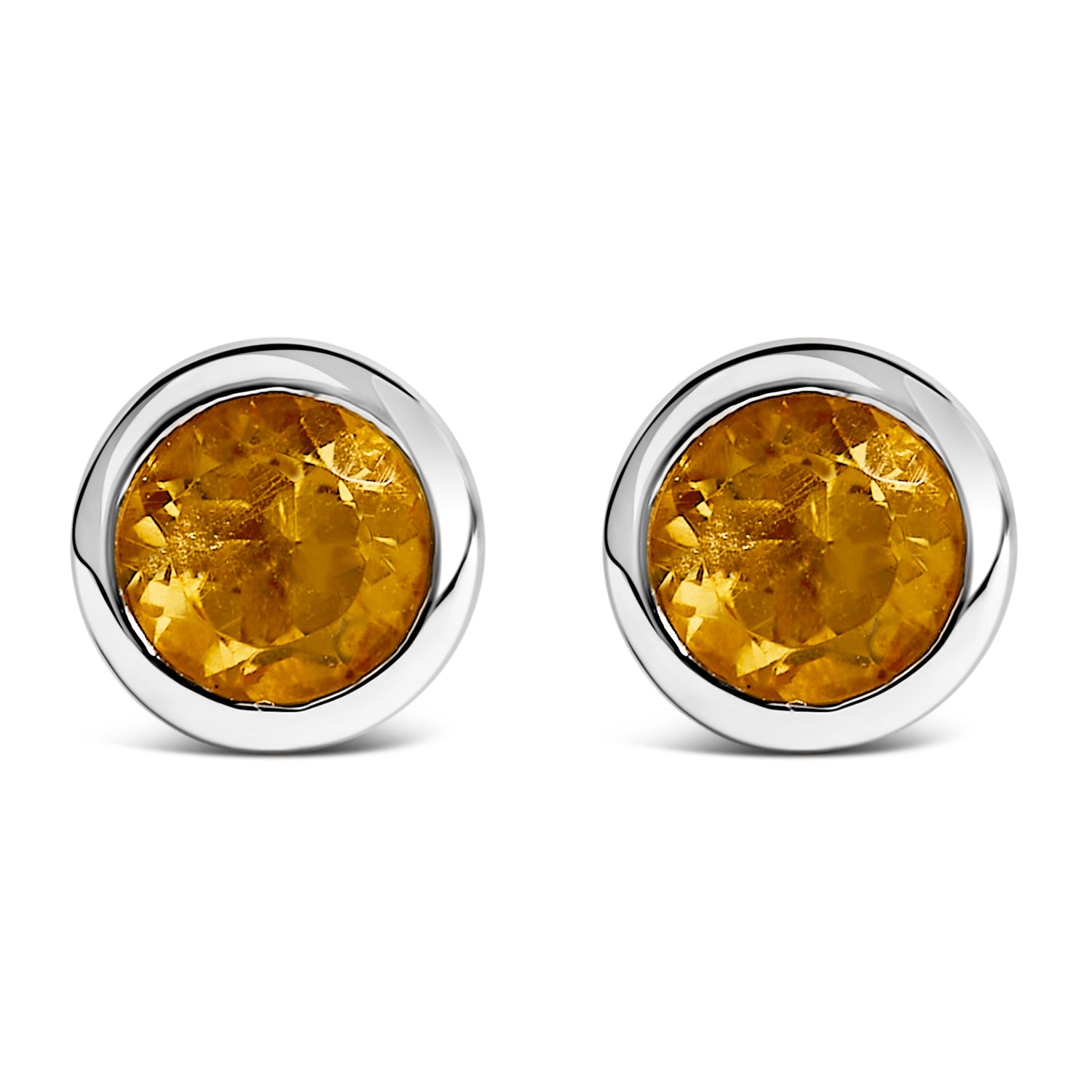 .925 Sterling Silver 6MM Bezel Set Created Purple Amethyst Solitaire Stud Earrings by Bids.com