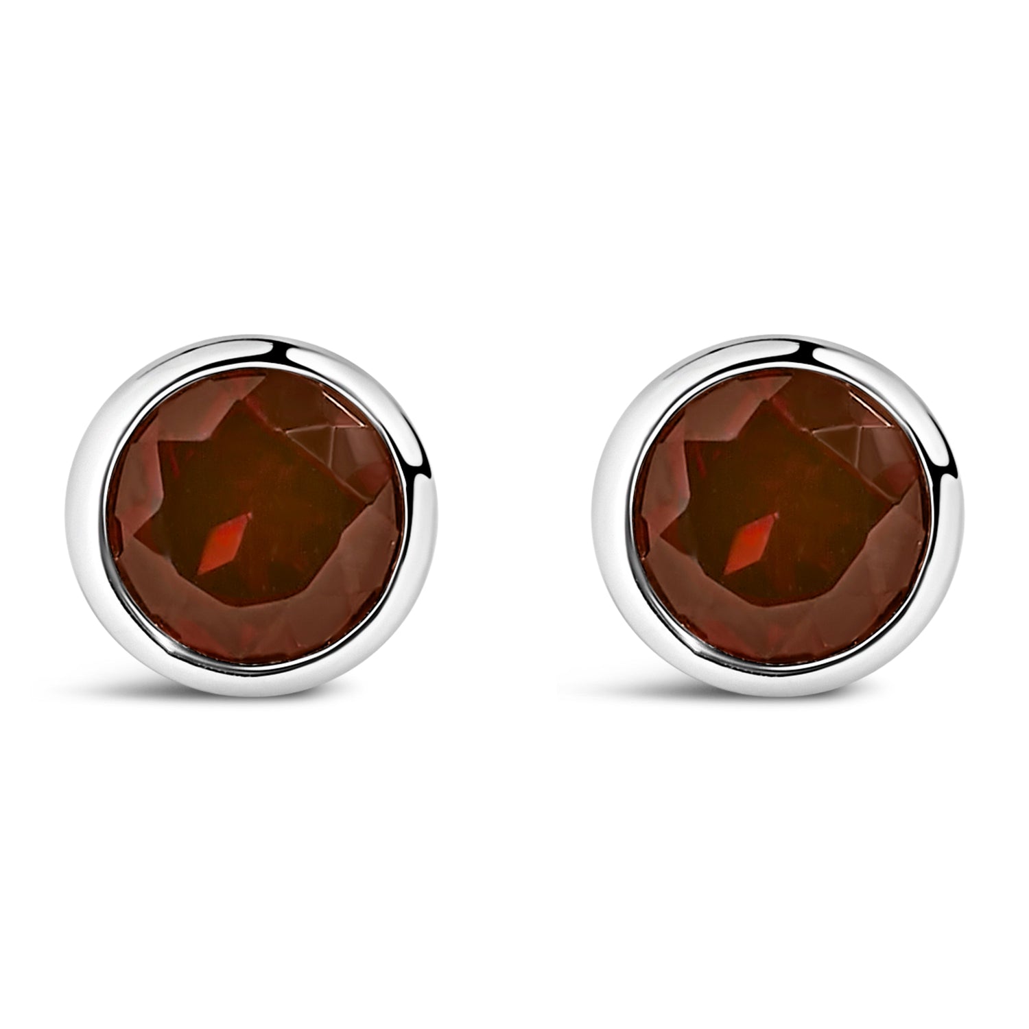 .925 Sterling Silver 6MM Bezel Set Created Purple Amethyst Solitaire Stud Earrings by Bids.com