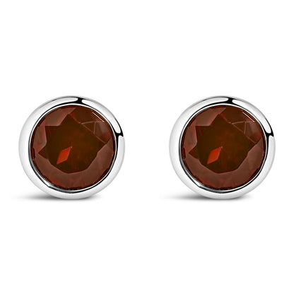 .925 Sterling Silver 6MM Bezel Set Created Purple Amethyst Solitaire Stud Earrings by Bids.com