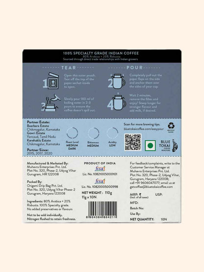 Blue Tokai Jacaranda Blend Medium Dark Roast Easy Pour Sachets