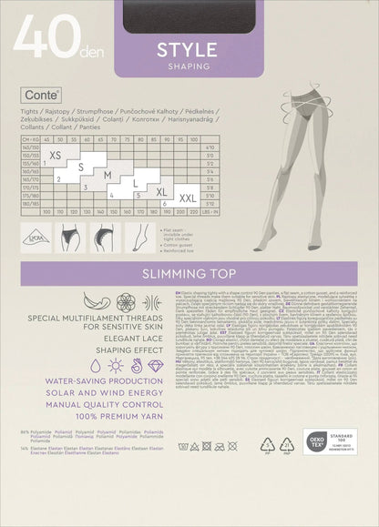 Tights Conte Style 40 Den - Ajour Control Top by TheRanok.com