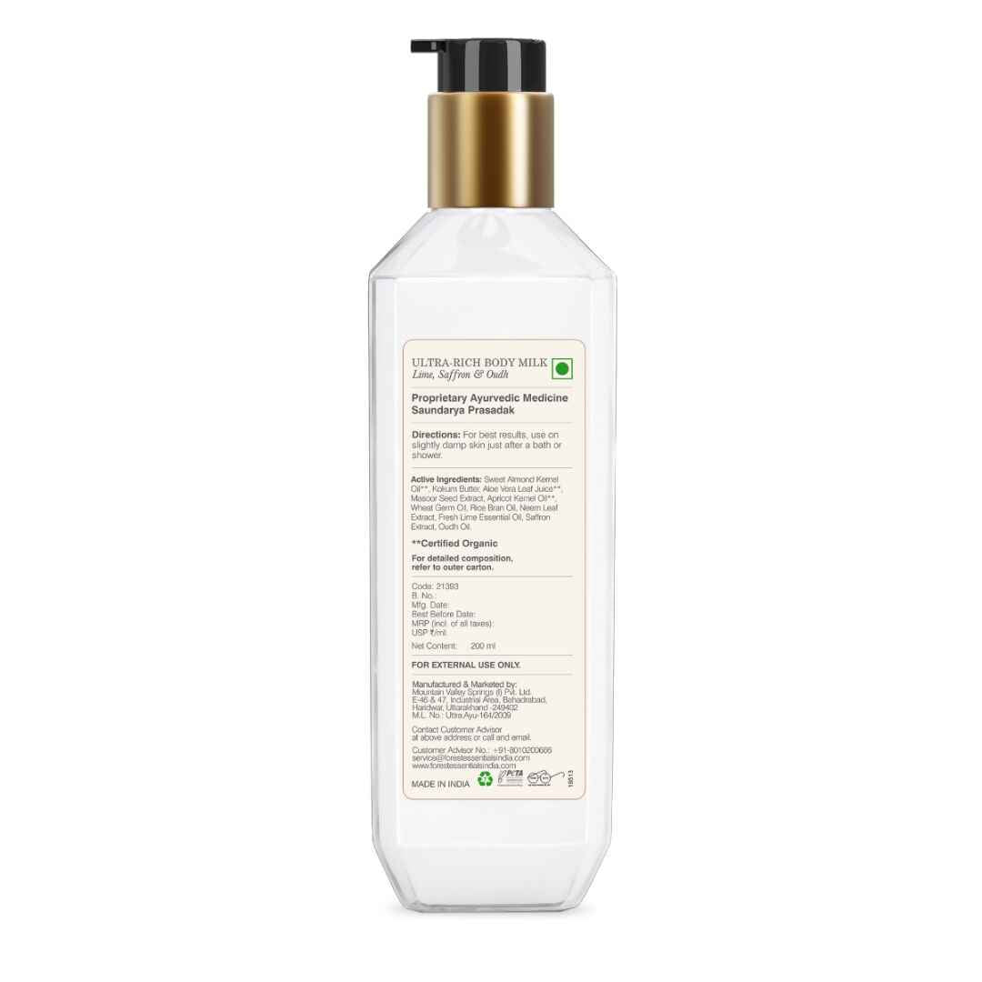Forest Essentials Ultra-Rich Body Milk Lime Saffron &amp; Oudh