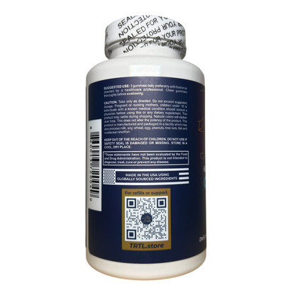 TRTL Fiber Gummies - 60 Count - Daily Prebiotic Fiber Supplement - Orange &amp; Mixed Berry Flavor