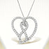 14K White Gold 1.0 Cttw White Diamond Awareness Ribbon & Open Heart 18" Pendant Necklace (H-I Color, I1-I2 Clarity) - White Diamond Ribbon by Bids.com