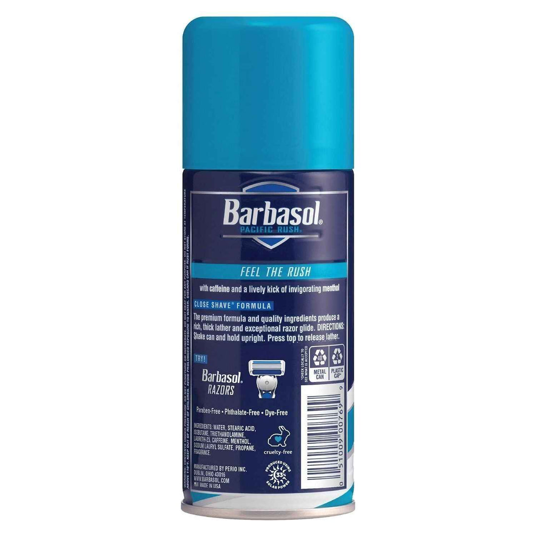 Barbasol - Pacific Rush with Caffeine and Menthol Thick &amp; Rich Shaving Cream - 7 oz
