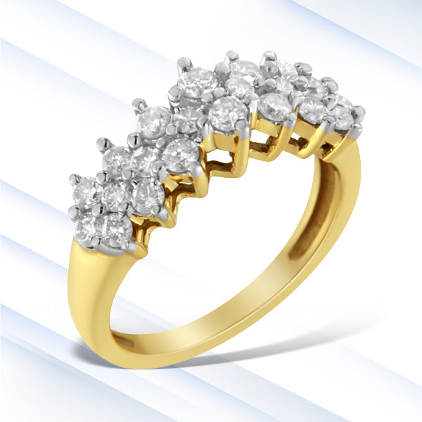 10K Yellow Gold Round Diamond Ring (1 cttw, J-K Color, I1-I2 Clarity) by Bids.com