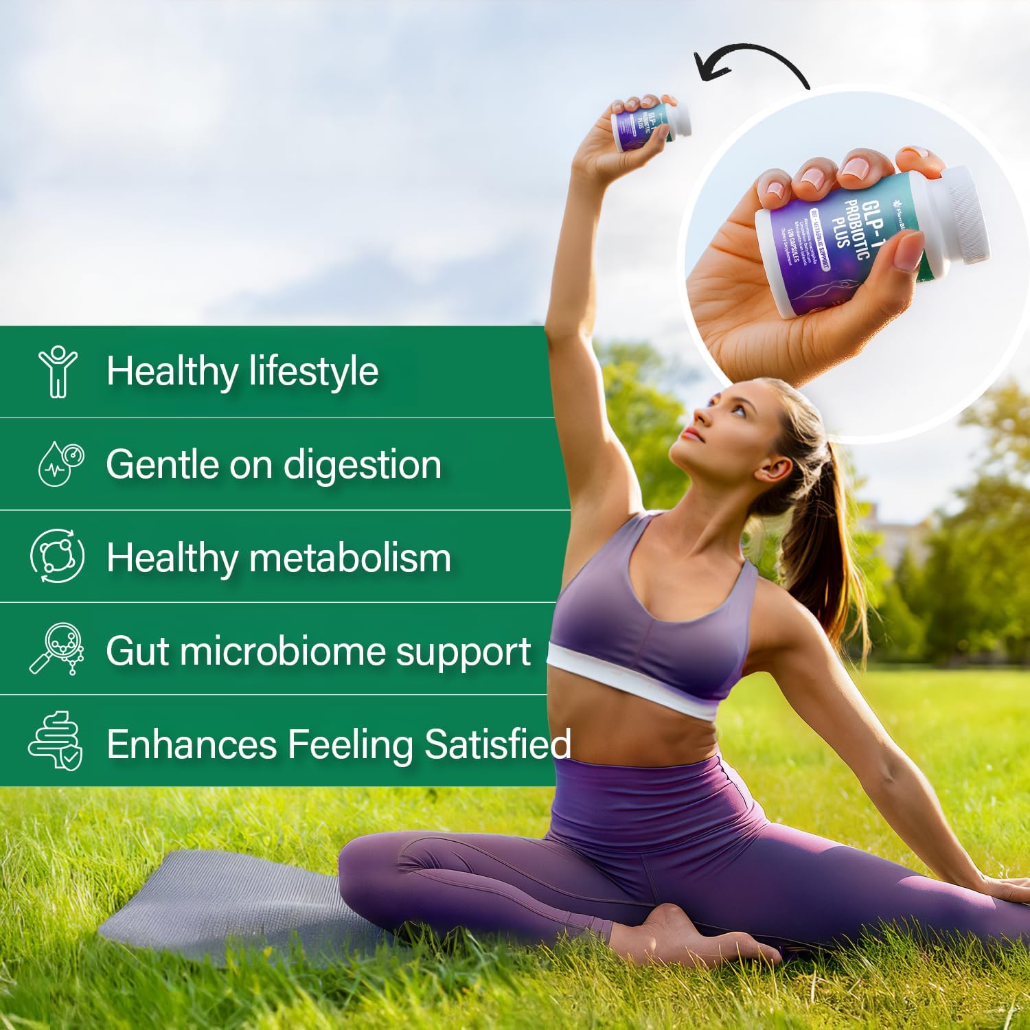 Probiotic Capsules - 900 Million AFU of Akkermansia, Clostridium, Bifidobacterium. Added Prebiotic Chicory and Green Tea Exact. by FreshDrinkUS - Natural and Premium Herbal Tea