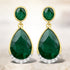 6.10 Carat Dyed Emerald and White Diamond .925 Sterling Silver Earrings  DestGlow