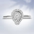 10K White Gold 3/8 Cttw Round-Cut Lab Grown Diamond Cluster Pear Promise Ring (G-H Color, VS2-SI1 Clarity) - Size 7 by Bids.com