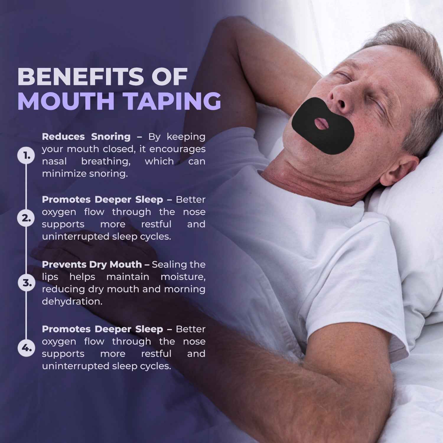 Muzzle® Mouth Tape for Adults (Medium Hold)