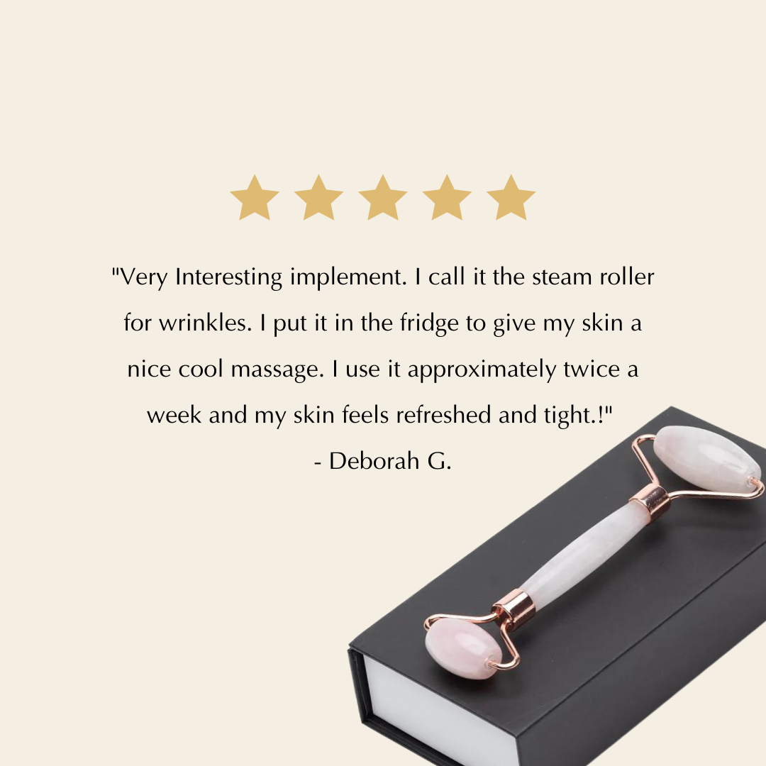 Rose Quartz Facial Roller – Dual-Ended Beauty Tool for Calming, Cooling &amp; Skin Radiance - DestGlow