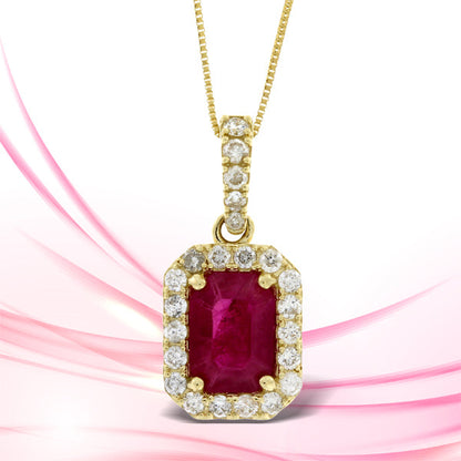 1.25ct Ruby Diamond Fashion Pendants 14KT Yellow Gold by Bids.com