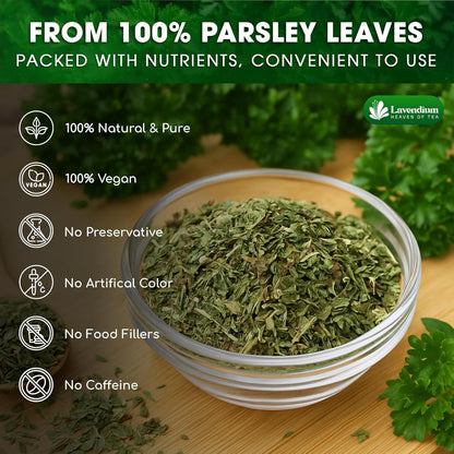 Premium Dried Parsley Leaves – 100% Pure, Non-GMO, Gluten-Free, Vegan – Aromatic Culinary Herb for Cooking, Garnish, and Seasoning by FreshDrinkUS - Natural and Premium Herbal Tea