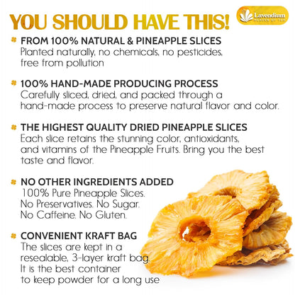 Dried Pineapple Slices 6oz – Premium Quality, Naturally Sweet &amp; Tangy by FreshDrinkUS - Natural and Premium Herbal Tea