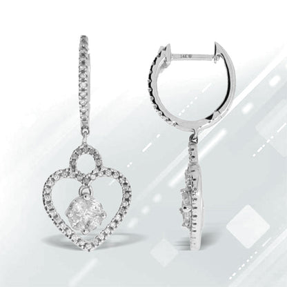 Natural .50ct Diamond Dangle Earrings 14KT White Gold by Bids.com