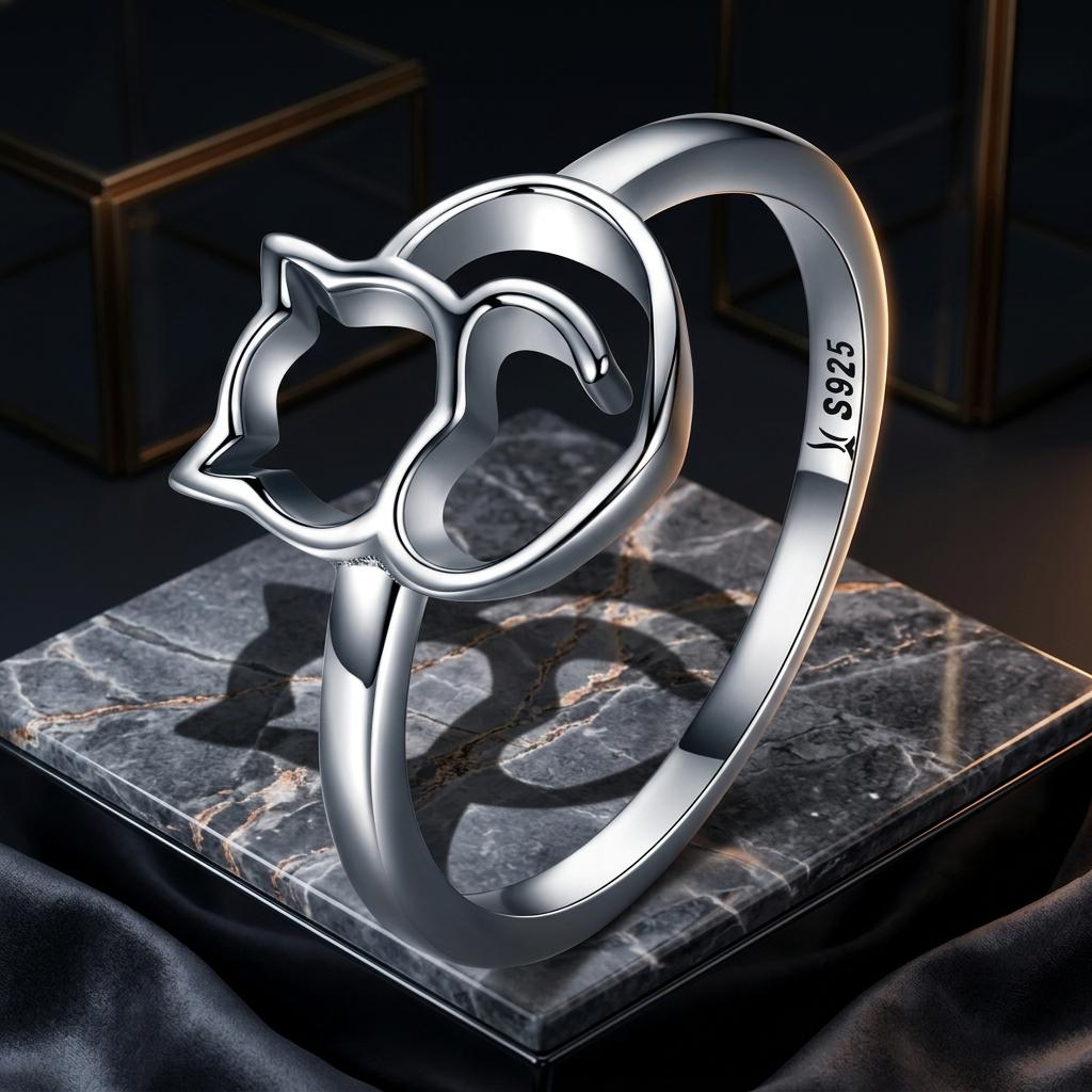 925 Sterling Silver Ring Size 5.0 with Platinum Plating for Women by Bids.com