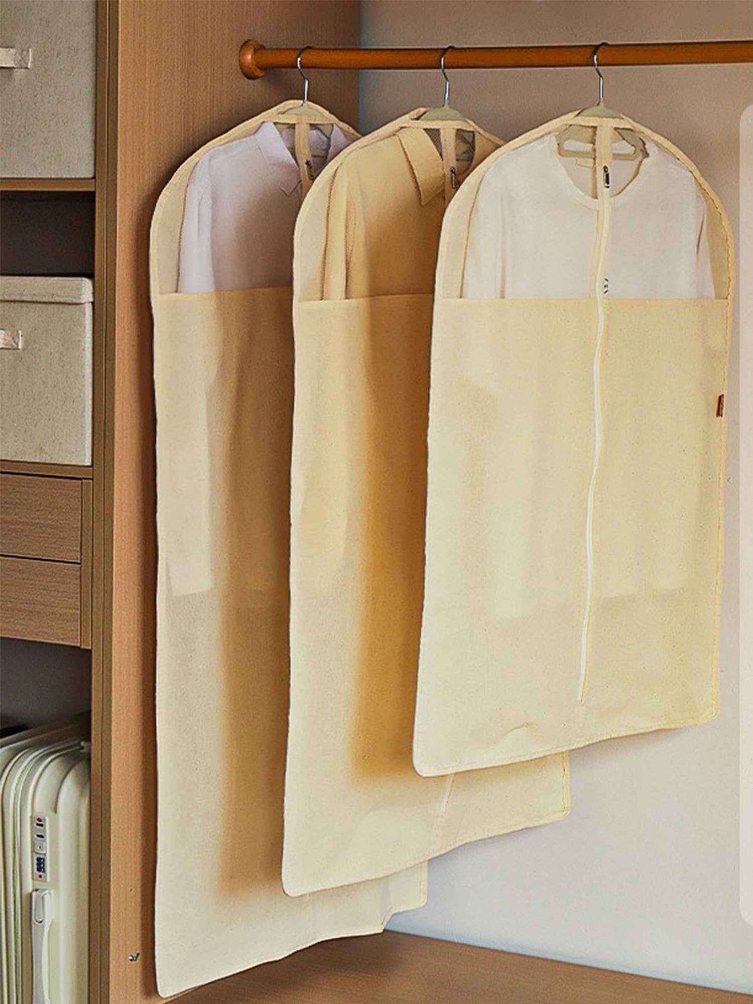 Linen Cotton Clear Window Dust-Proof Storage Bags by LINTICO