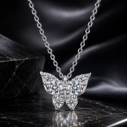 925 Sterling Silver Plated White Gold Moissanite Necklace 40+5cm for Women  DestGlow