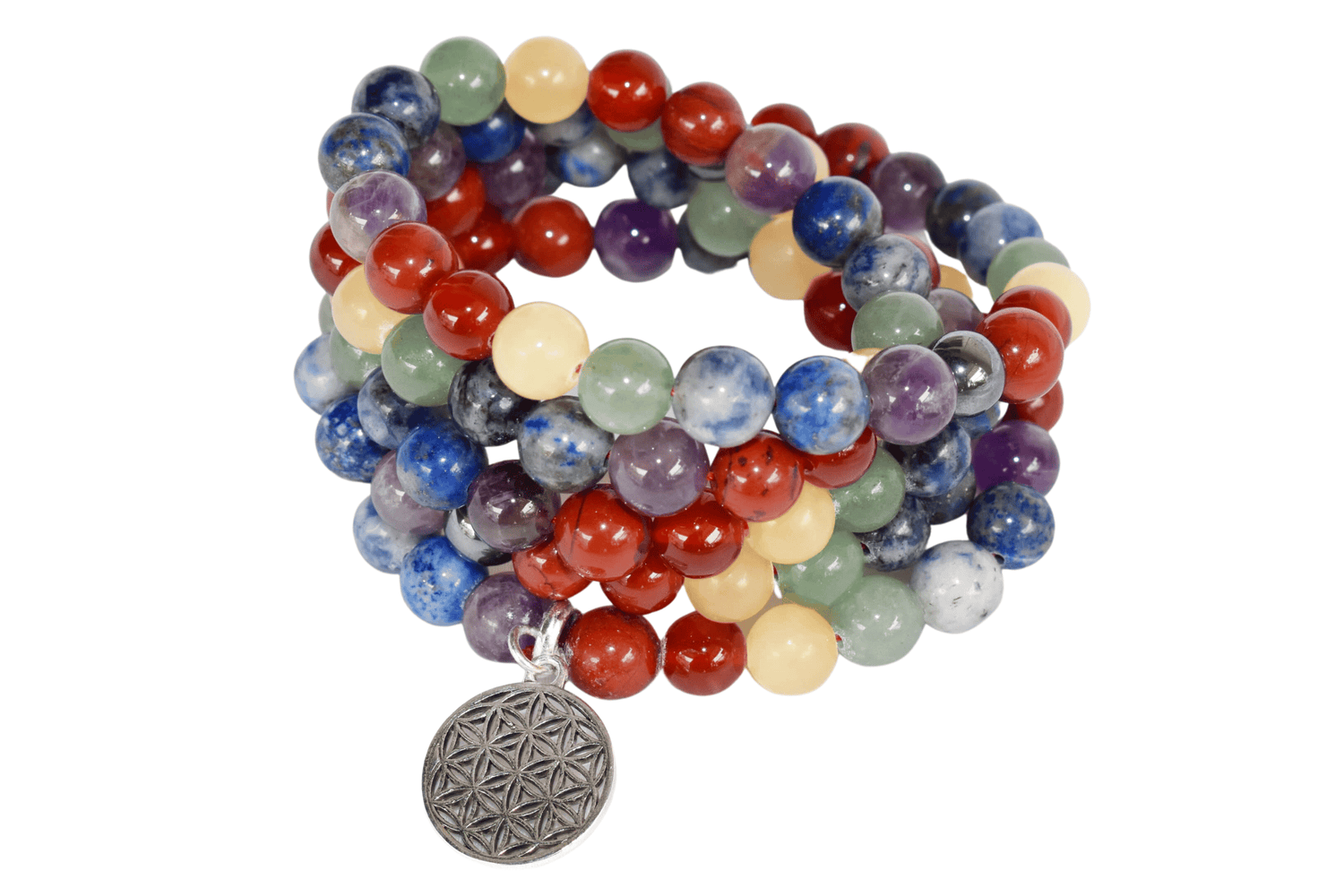 7 Chakra Beads Mala Bracelet, 108 Prayer Beads Necklace  DestGlow