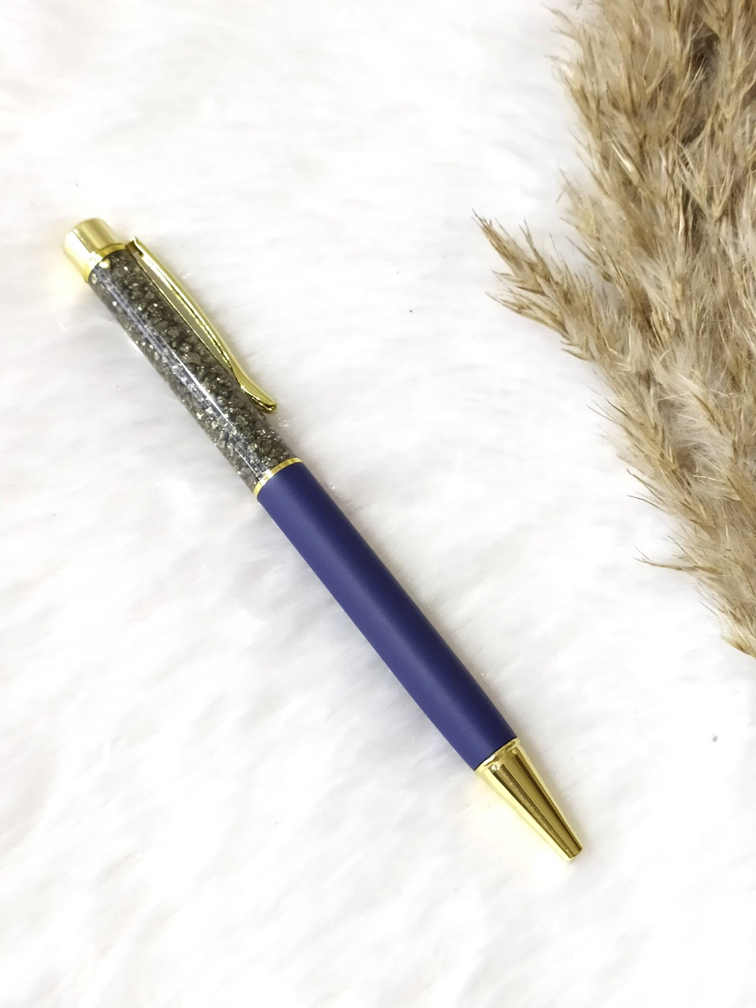 Pyrite Crystal Pen, Manifestation Pen, Healing Pen.  DestGlow