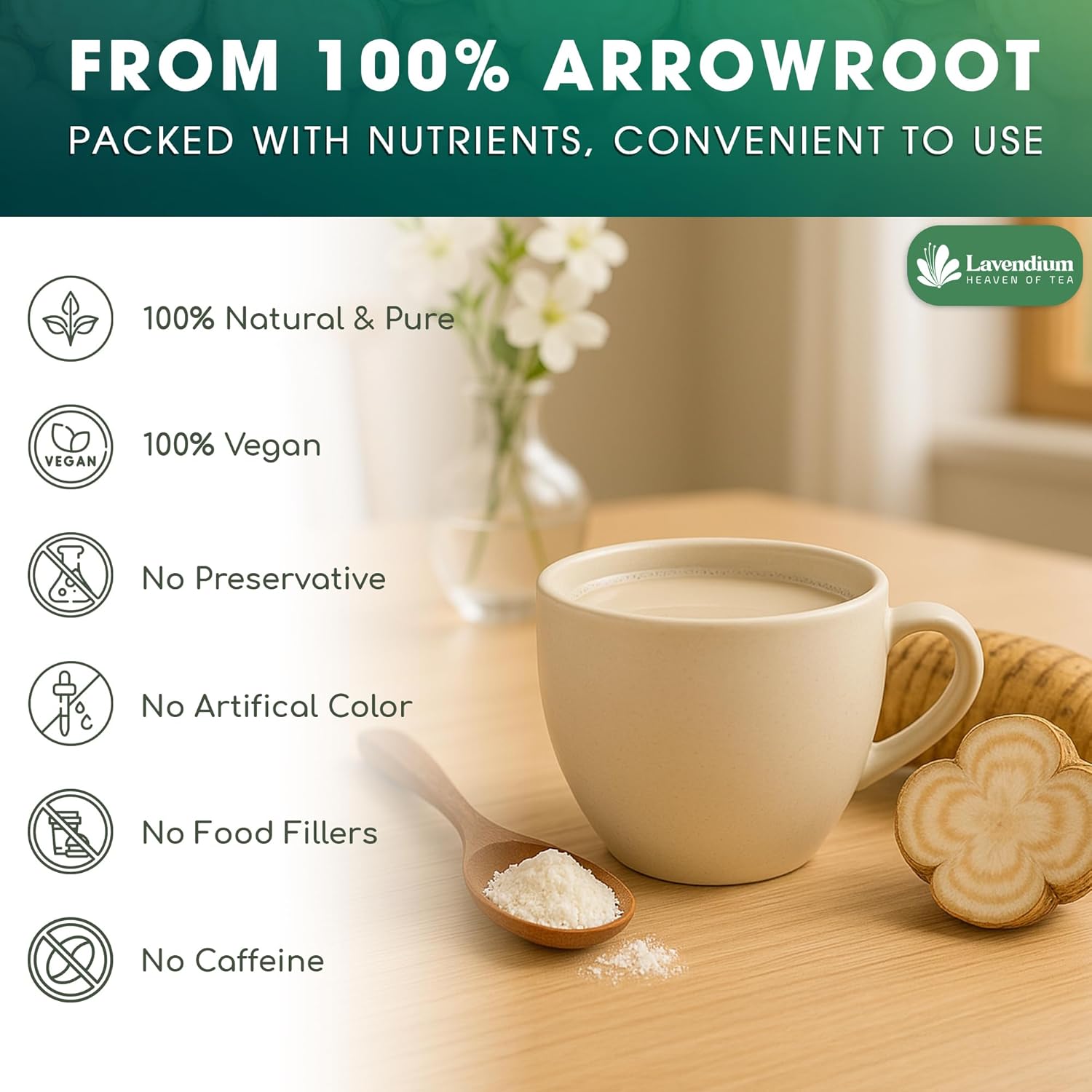 Premium Arrowroot Starch Powder – 17.6oz Resealable Bag, Gluten-Free, Non-GMO, Premium Plant-Based Thickener for Cooking, Baking &amp; Frying. by FreshDrinkUS - Natural and Premium Herbal Tea