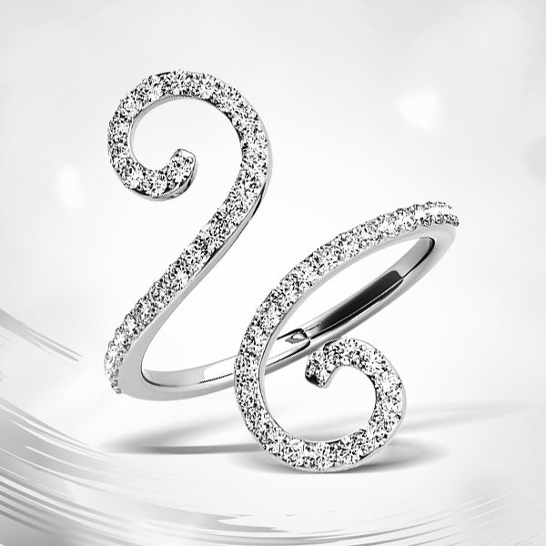 14k White Gold Diamond Open Flourish Style Ring (1/2 cttw) by Bids.com