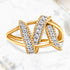 14K Yellow Gold Plated .925 Sterling Silver 1/4 Cttw Diamond Interlocking Bypass Ring (I-J Color, I1-I2 Clarity) - Size 7 by Bids.com
