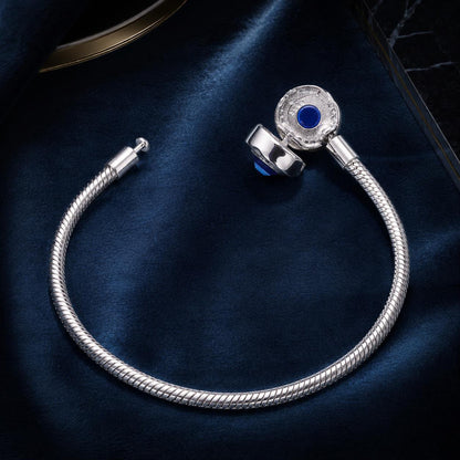 925 Sterling Silver Bracelet with CZ &amp; Resin, Size 17.0  DestGlow