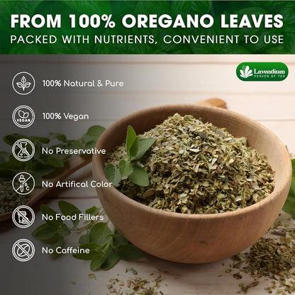 Premium Dried Oregano Leaves – 100% Pure, Non-GMO, Gluten-Free, Vegan – Aromatic Herb for Cooking, Seasoning, Sauces, and Pizza by FreshDrinkUS - Natural and Premium Herbal Tea