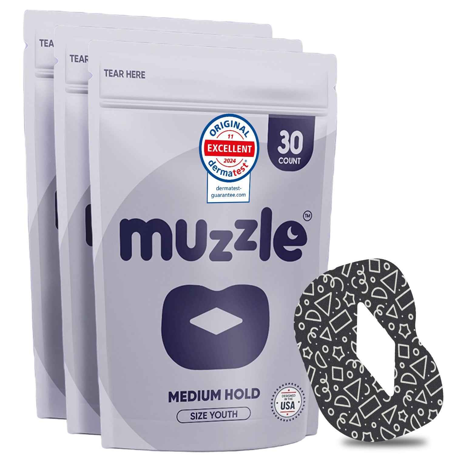 Muzzle® Mouth Tape For Youth (Medium Hold)