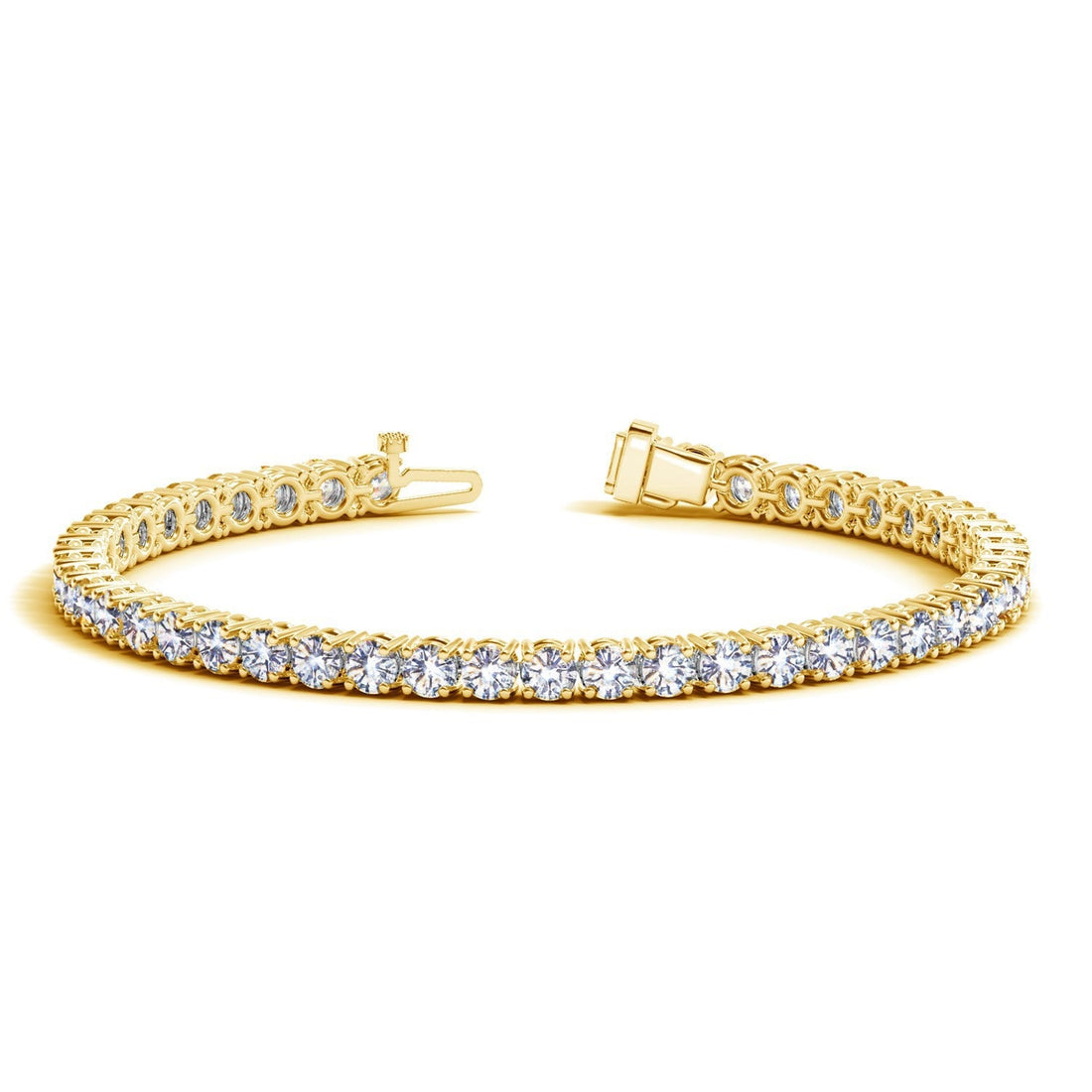 Lab Grown Round Diamond Tennis Bracelet in 14k Yellow Gold (10 cctw F/G VS2/SI1) by Bids.com