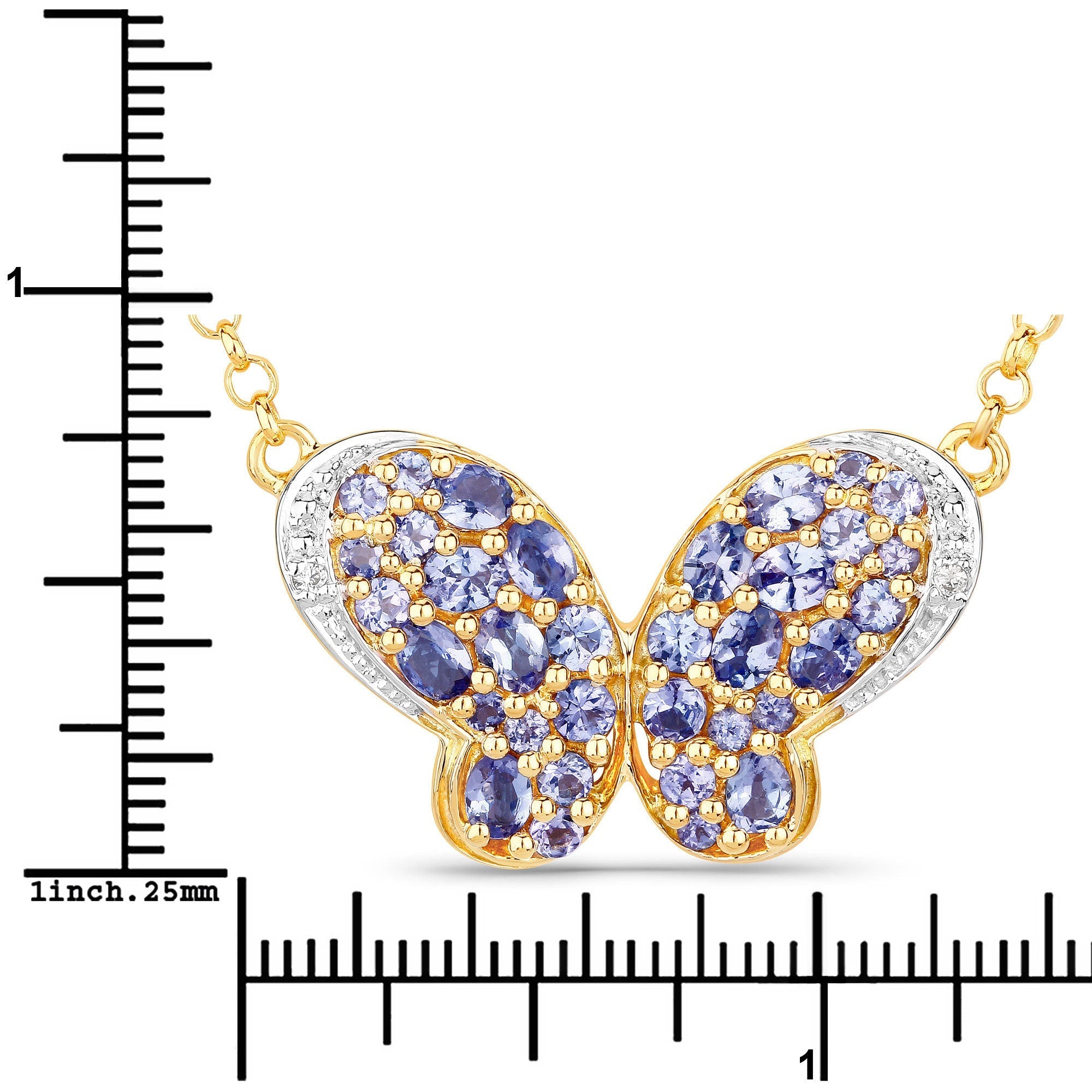 3.31 Carat Genuine Tanzanite and White Zircon .925 Sterling Silver Pendant  DestGlow