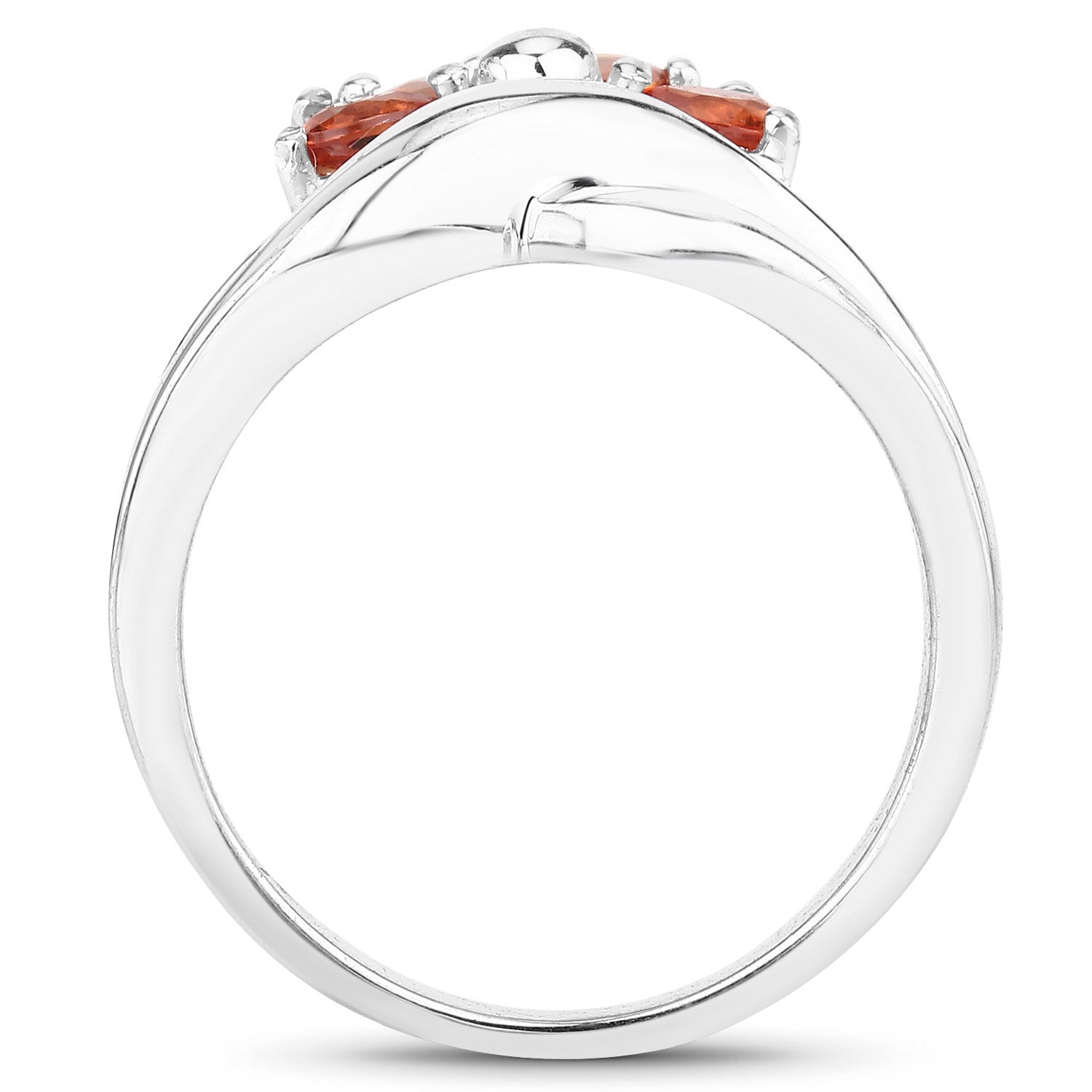 1.68 Carat Genuine Orange Sapphire .925 Sterling Silver Ring by Bids.com