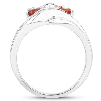 1.68 Carat Genuine Orange Sapphire .925 Sterling Silver Ring by Bids.com