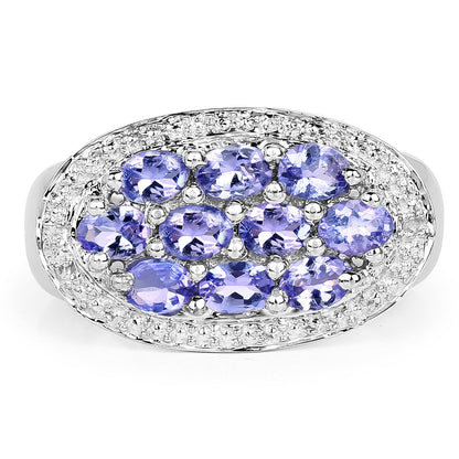 1.70 Carat Genuine Tanzanite .925 Sterling Silver Ring by Bids.com