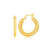 14k Yellow Gold Greek Key Medium Hoop Earrings with Flat Sides by Bids.com