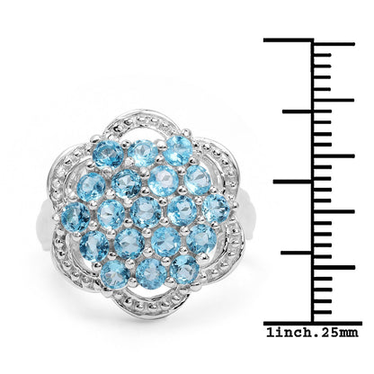 1.90 Carat Genuine Swiss Blue Topaz .925 Sterling Silver Ring by Bids.com