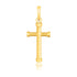 14k Yellow Gold Cross Pendant with Rounded Ends  DestGlow