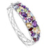 21.17 Carat Genuine Multi Stones .925 Sterling Silver Bangle  DestGlow