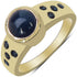 14K Yellow Gold Plated 1.87 Carat Genuine Blue Sapphire & White Diamond .925 Sterling Silver Ring by Bids.com