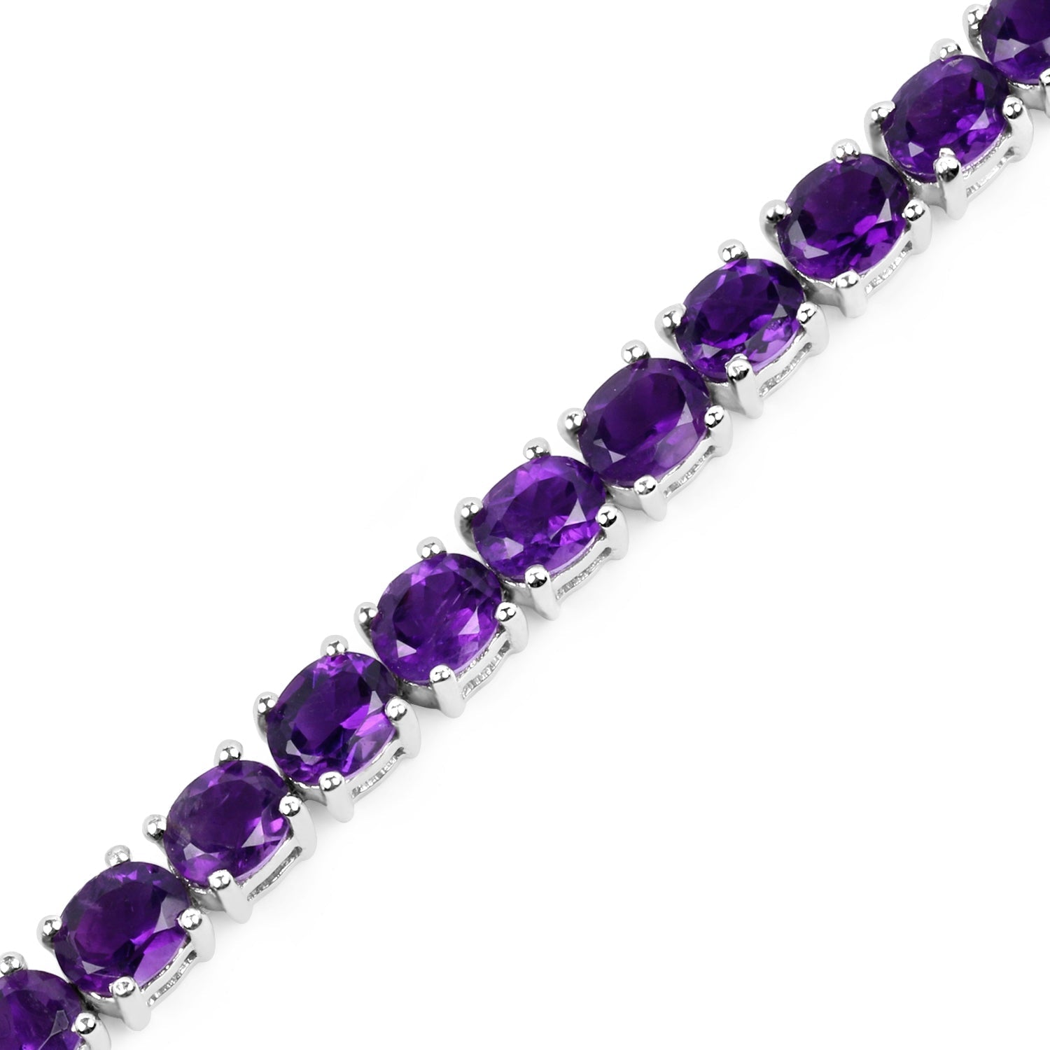 12.58 Carat Genuine Amethyst .925 Sterling Silver Bracelet  DestGlow