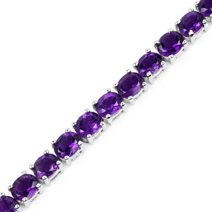12.58 Carat Genuine Amethyst .925 Sterling Silver Bracelet  DestGlow