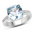 4.62 Carat Genuine Blue Topaz and White Topaz .925 Sterling Silver Ring by Bids.com